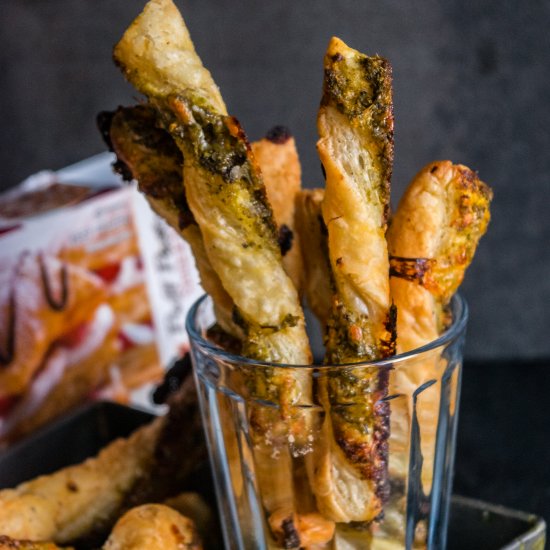 Chutney Cheese Puff Pastry Straws