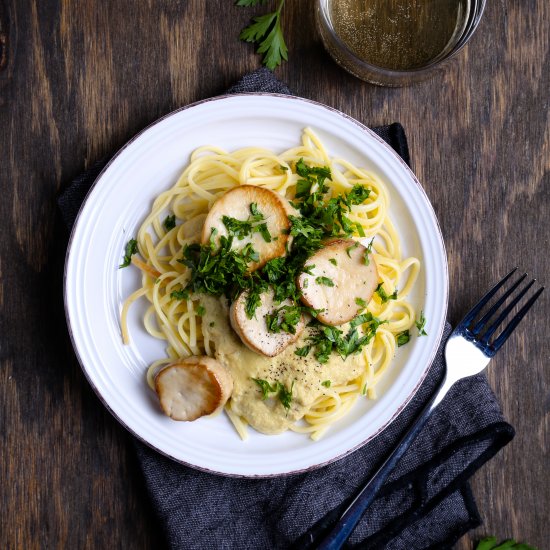 Scallops and Pasta