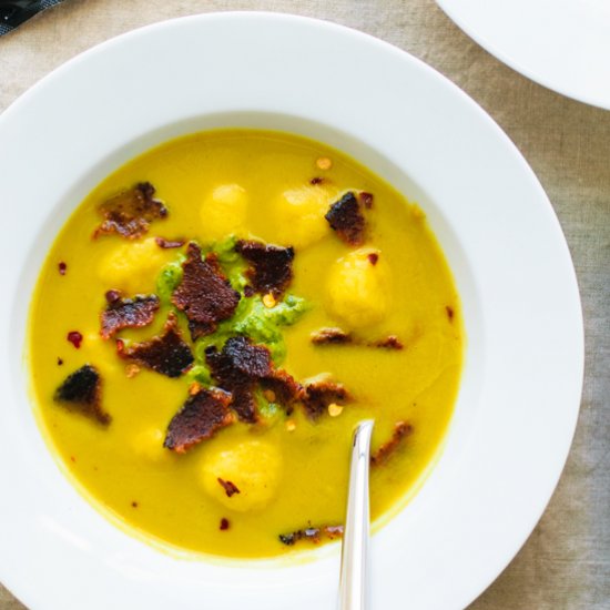 Creamy Veg Soup w/ Potato Dumplings