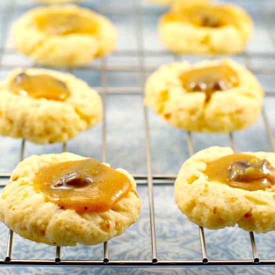 Butter Tart Thumbprint Cookies