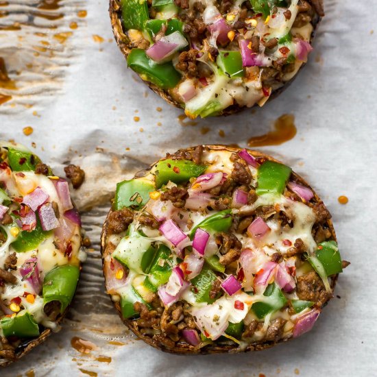 Pizza Stuffed Portobello Mushrooms