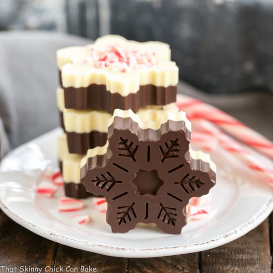 Peppermint Bark Snowflakes