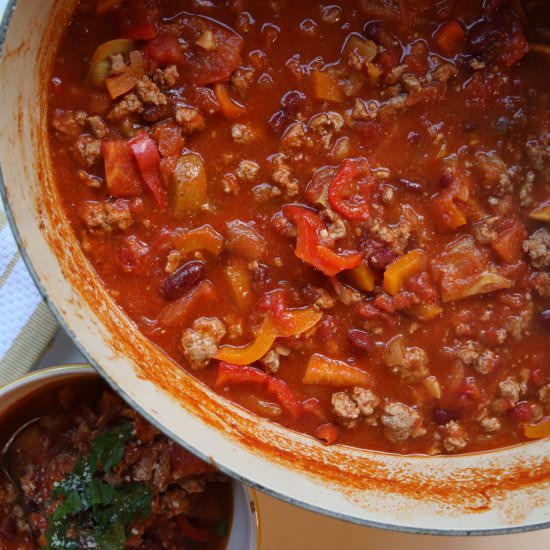 Heirloom Tomato Turkey Chili