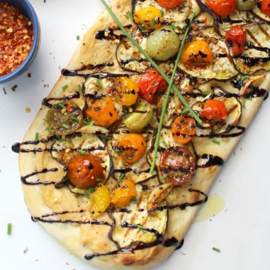 Vegan Eggplant & Hummus Flatbread