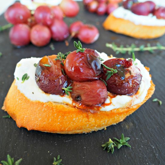 Roasted Grape Crostini