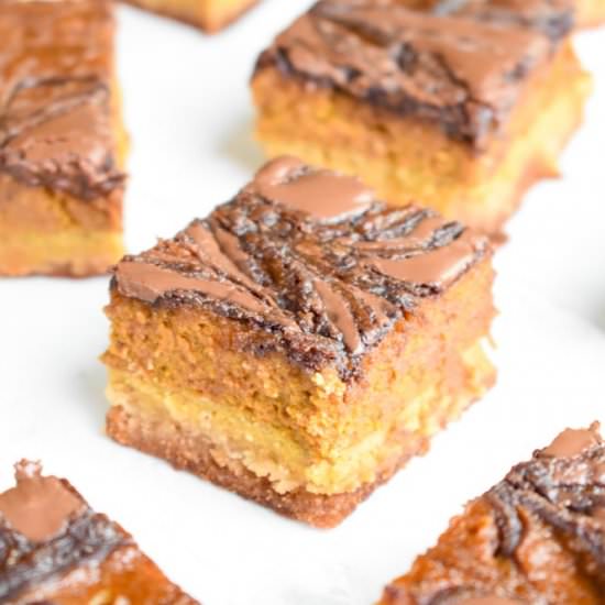 Nutella Swirled Pumpkin Pie Bars