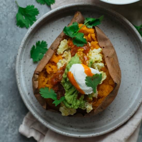 Loaded Breakfast Sweet Potatoes