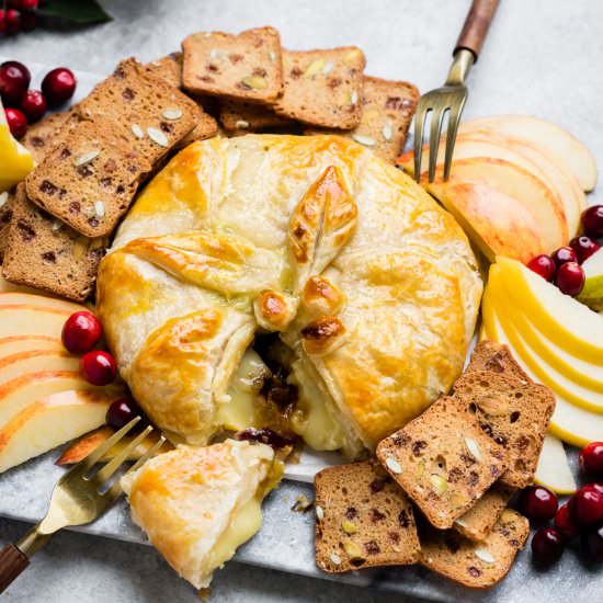 Cranberry Maple Pecan Baked Brie