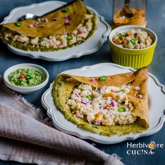 Pesarattu Upma | Green Dal Dosa