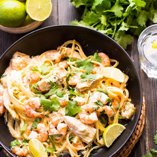 Shrimp and Artichoke Pasta