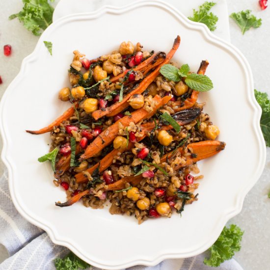 Roasted Carrot Chickpea Salad