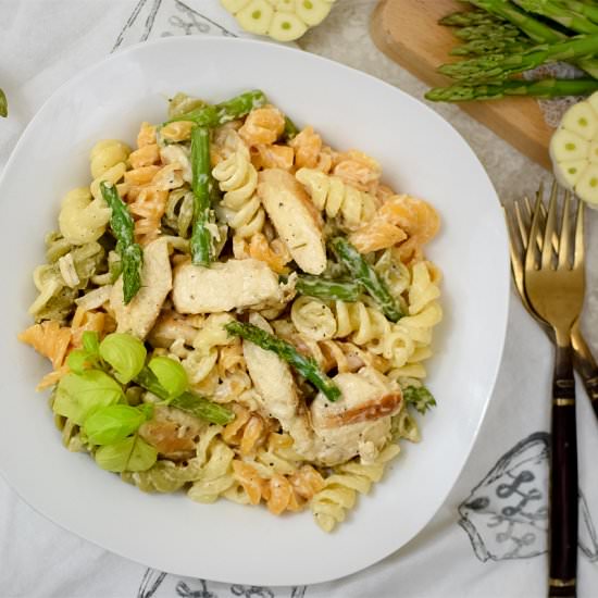 Chicken and Asparagus Fusilli Pasta