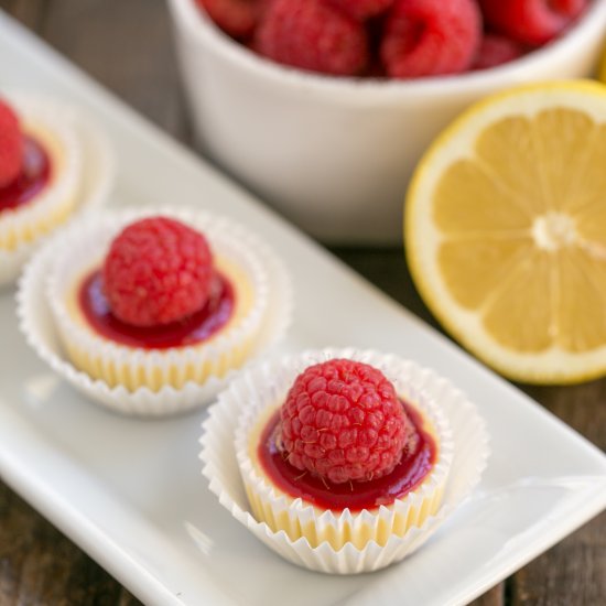 Raspberry Topped Mini Cheesecakes