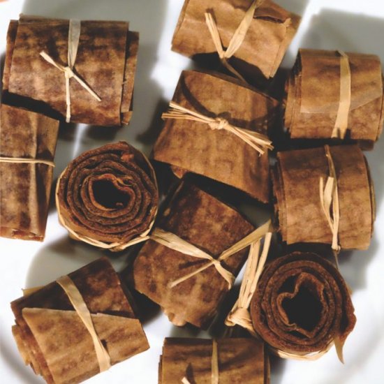 Persimmon Fruit Leather Rolls