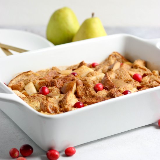 Spiced Pear French Toast Casserole