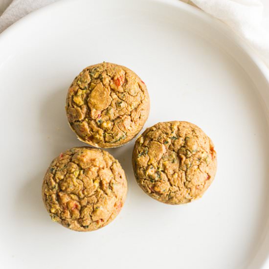 zucchini and kale ricotta muffins