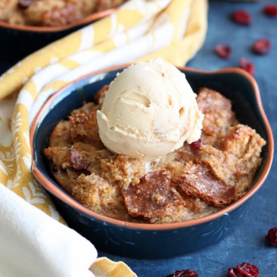 pear cranberry bread pudding