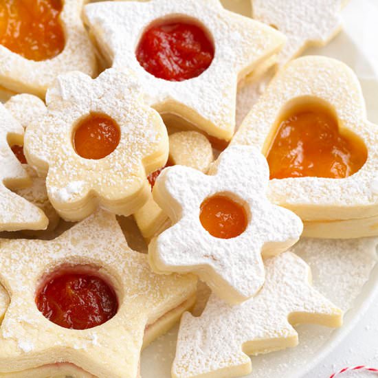 Raspberry and Peach Sugar Cookies