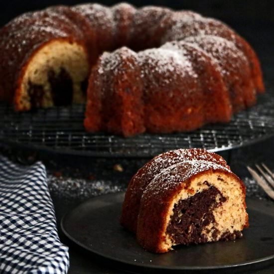 Banana Chocolate Marble Cake