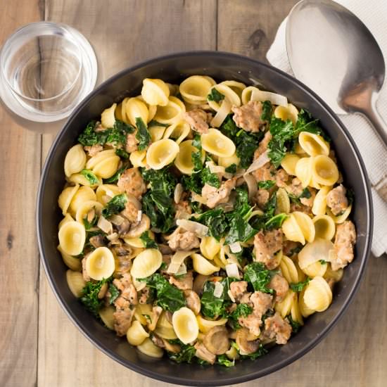 Orecchiette With Pork & Mushrooms