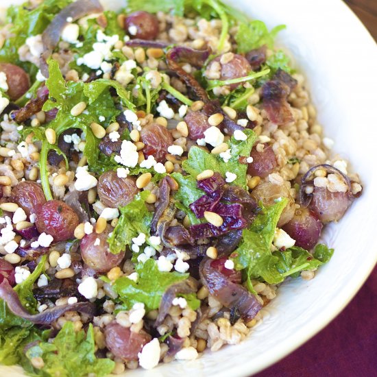 Caramelized Onion & Grape Farro Salad