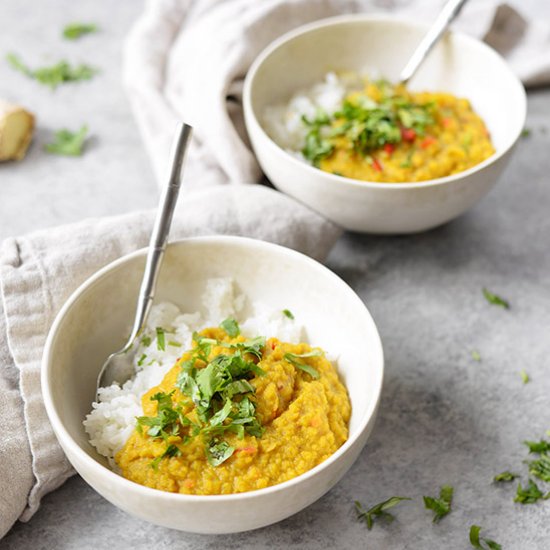 Spicy Red Lentils and Rice