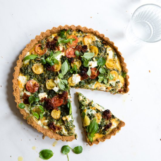 Goat Cheese & Kale Quiche