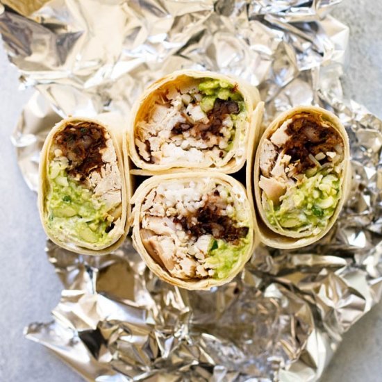 Chipotle Chicken and Bean Burritos