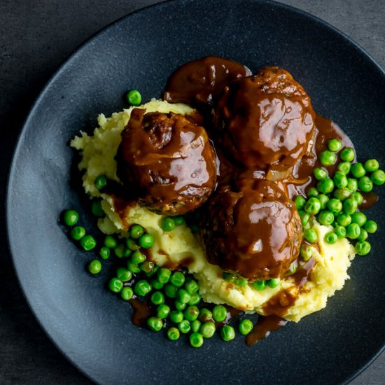 Faggots and Mash with Peas