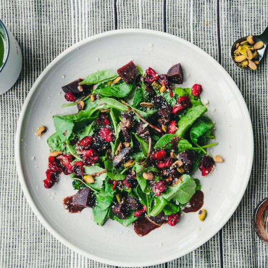 Baby Chard And Kale Salad With Beet