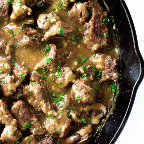 Beef Tips In Mushroom Gravy