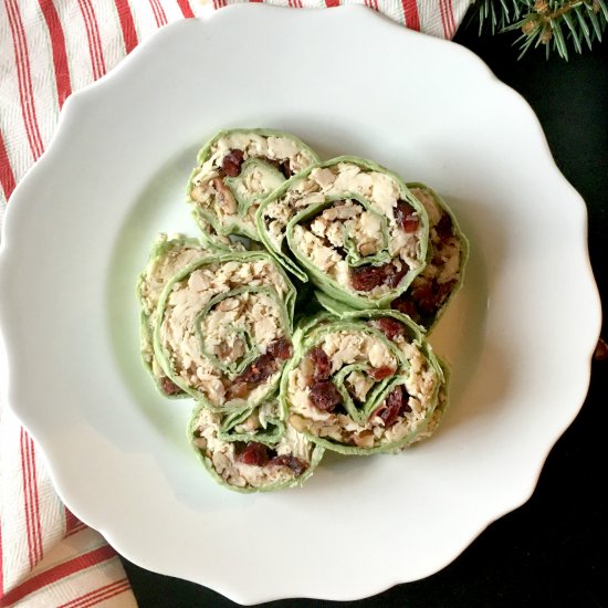 Cranberry Chicken Salad Pinwheels