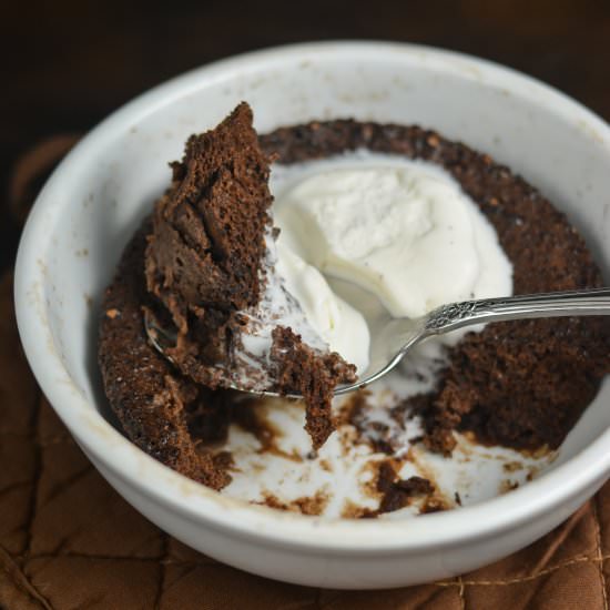 Chocolate Pudding Cake for One