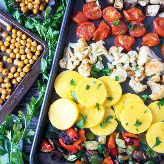 Roasted Greek Vegetables w/ Polenta