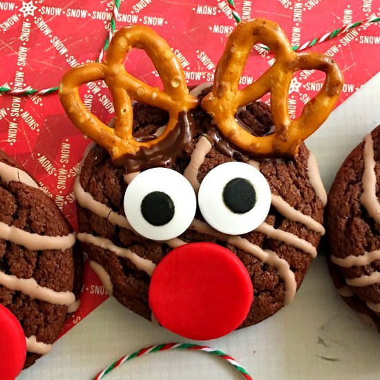 Fudge Round Reindeer Cookies