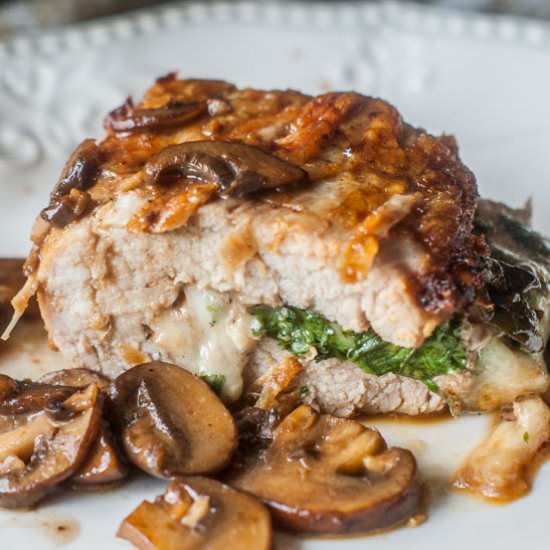 Stuffed Pork with Mushroom Sauce