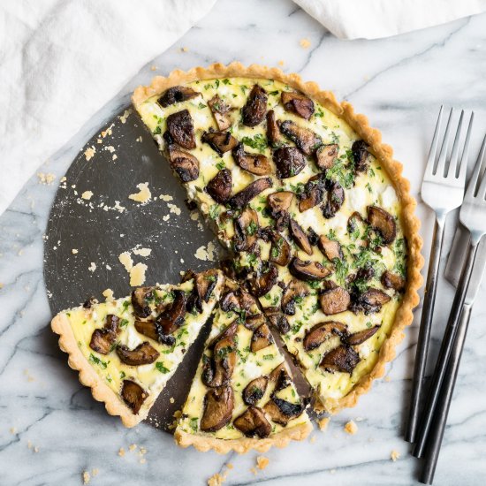 Crimini Mushroom and Goat Cheese Tart