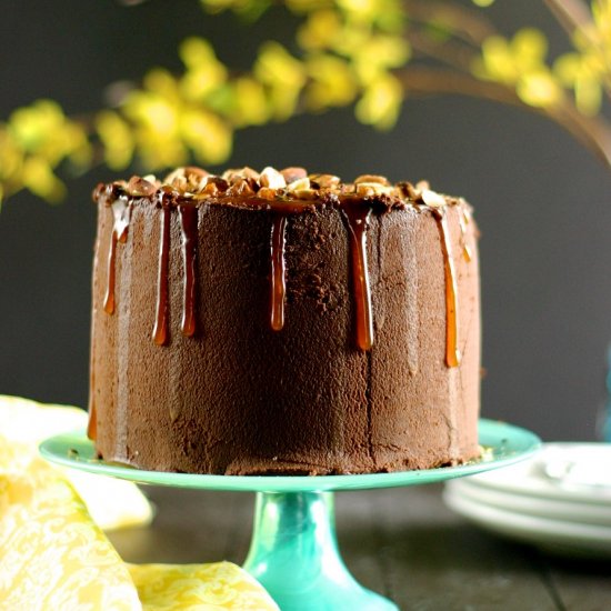 Salted Almond Chocolate Cake