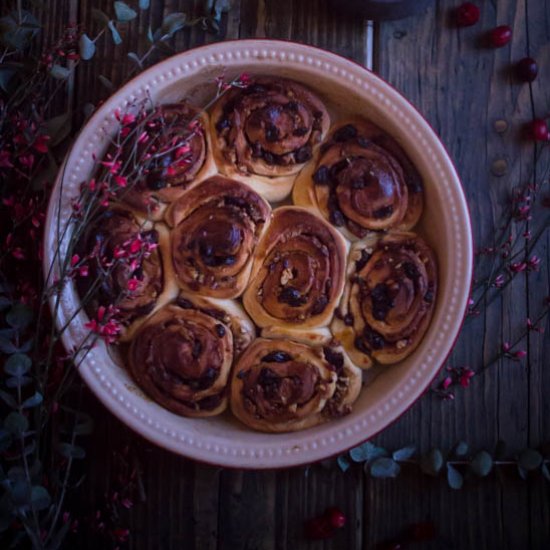 Cranberry and Pecan Cinnamon Buns