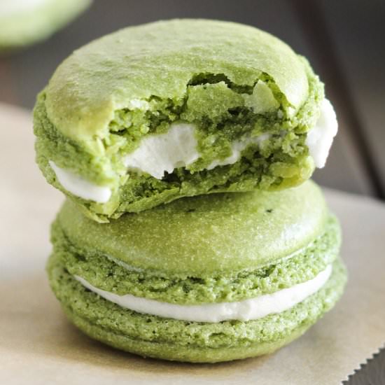 Gluten Free Matcha Macarons