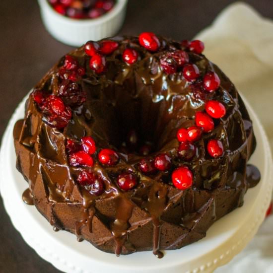 cranberry and chocolate bundt cake