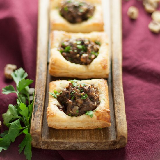 Mushroom and Black Walnut Tartlets