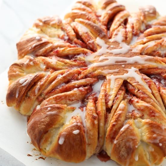 Strawberry Snowflake Bread