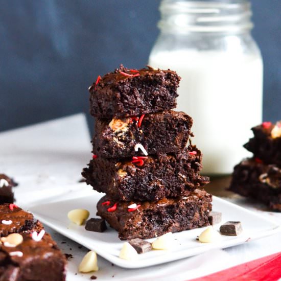 Triple Chocolate Peppermint Brownie