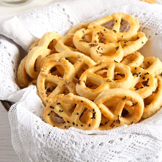 Cheese and Caraway Seed Pretzels