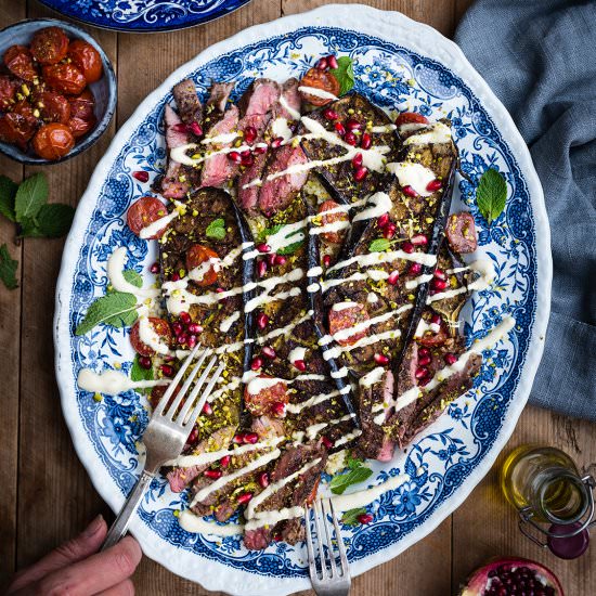 Lamb Steaks with Roasted Eggplant