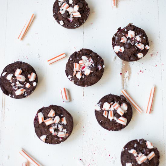 Flourless Cocoa Peppermint Muffins