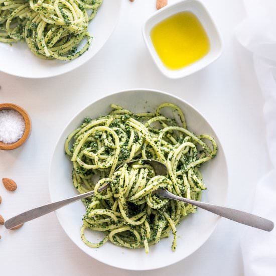 Winter Black Kale Pesto Pasta