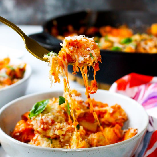 one-pan chicken parmesan pasta