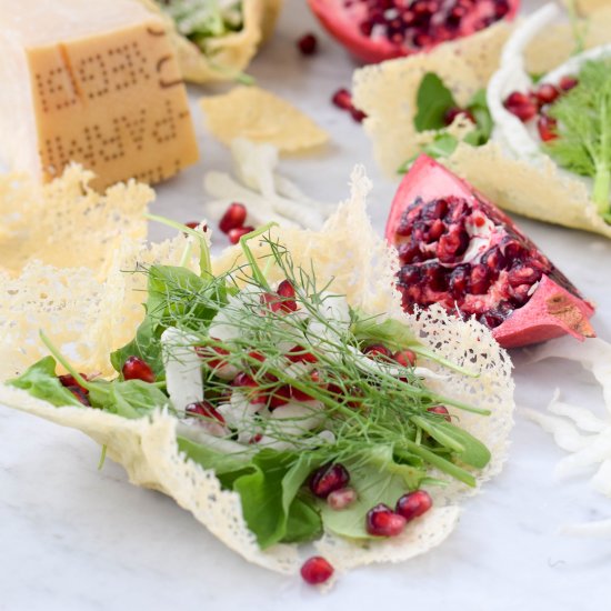 Arugula Salad in Parmesan Bowls